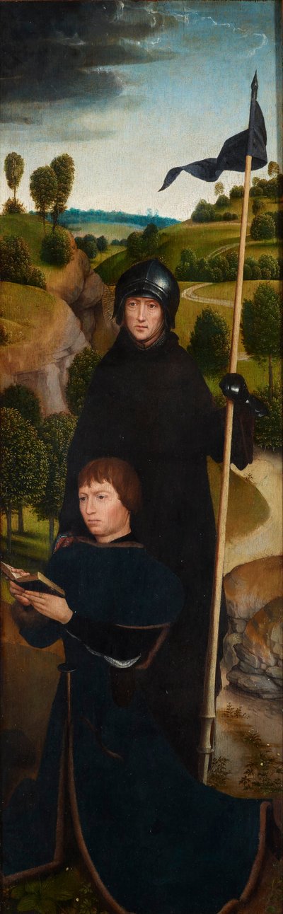 Mladý muž při modlitbě se svatým Vilémem z Malevalu od Hans Memling