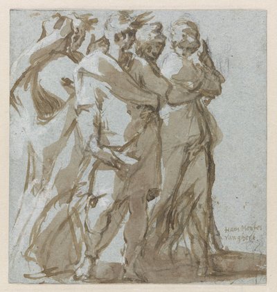 Pět stojících postav od Hans Mont (signed by artist)
