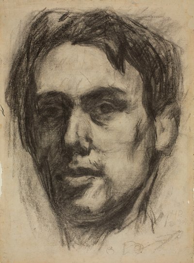 Autoportrét recto, Skica verso, 1909. od Hans Richter