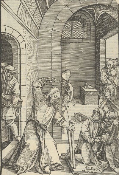 Kristus očišťující chrám, od zrcadla utrpení našeho Pána Ježíše Krista, 1507. od Hans Schäufelein the Elder