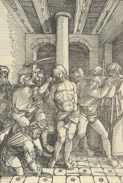 Kristus zbičovaný, od zrcadla utrpení našeho Pána Ježíše Krista, 1507. od Hans Schäufelein the Elder