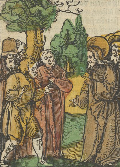 Kristus a farizeové, z Das Plenarium, 1517. od Hans Schäufelein the Elder