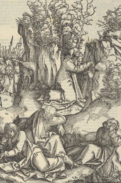 Agónie v zahradě, od zrcadla utrpení našeho Pána Ježíše Krista, 1507. od Hans Schäufelein the Elder