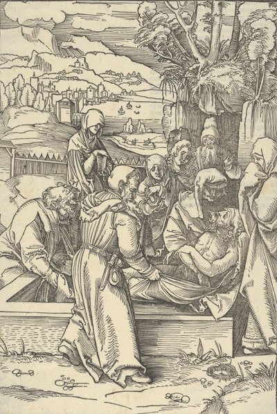 Pohřeb, od zrcadla utrpení našeho Pána Ježíše Krista, 1507. od Hans Schäufelein the Elder