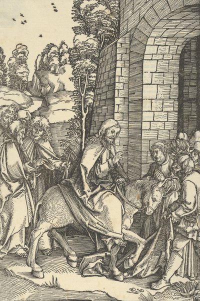 Vjezd do Jeruzaléma, od zrcadla utrpení našeho Pána Ježíše Krista, 1507. od Hans Schäufelein the Elder
