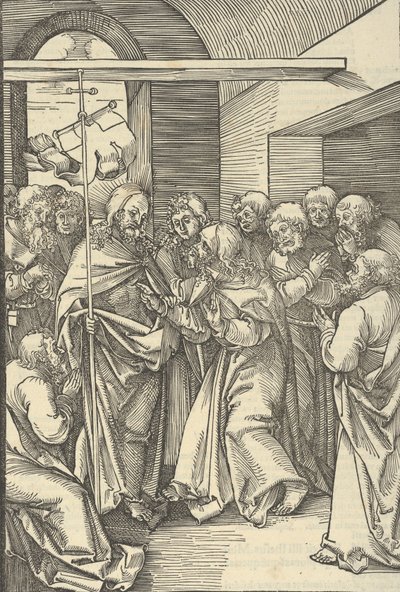 Tomášova nedůvěra, ze zrcadla umučení našeho Pána Ježíše Krista, 1507. od Hans Schäufelein the Elder