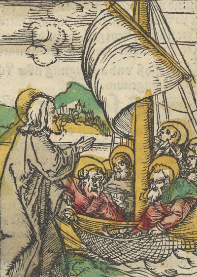 Druhý návrh ryb od svatého Petra, z Das Plenarium, 1517. od Hans Schäufelein the Elder