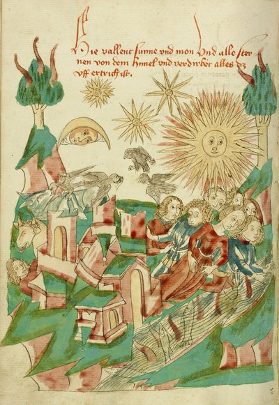 Konec světa paní Ludwig XV 9 fol. 95v, 1469 (inkoust, barvy a tempery na papíře) od Hans Schilling