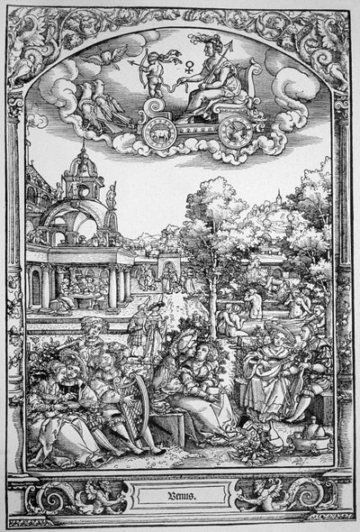 Venuše (dřevoryt) od Hans Sebald (School of) Beham