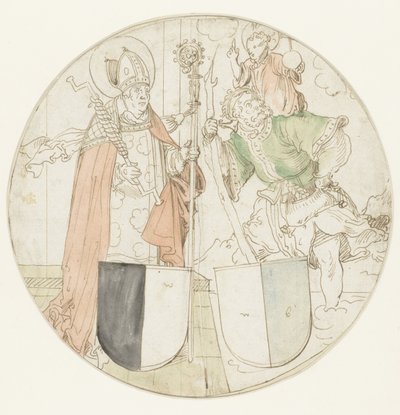Svatí Kryštof a Erasmus, každý s erbem od Hans Sebald Beham (possibly)