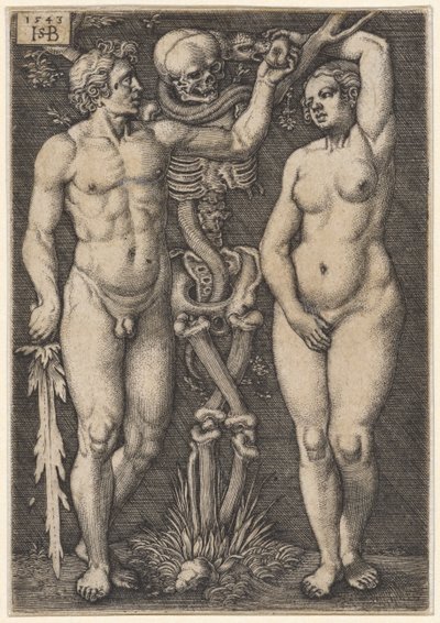 Adam a Eva, 1543 od Hans Sebald Beham