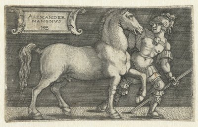 Alexandr Veliký se svým koněm Bucefalem Alexander Mangnvs (titul na objektu) od Hans Sebald Beham