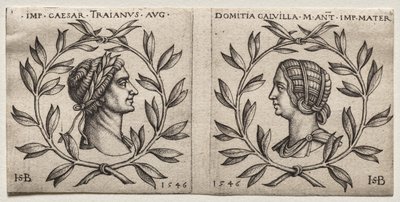 Busty císaře Traiana a Domitie Calvilly od Hans Sebald Beham
