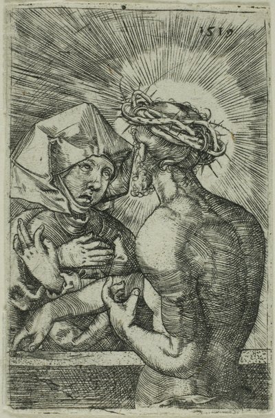 Kristus korunovaný trním mluvící ke své matce od Hans Sebald Beham