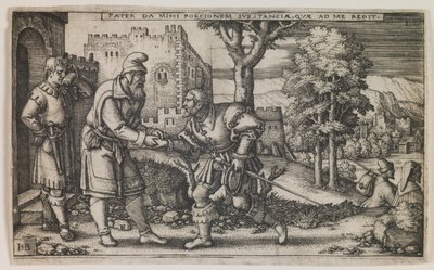 Odchod marnotratného syna z cyklu "Historie marnotratného syna" od Hans Sebald Beham