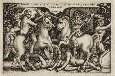 Hercules a Iole, z The Labors of Hercules od Hans Sebald Beham