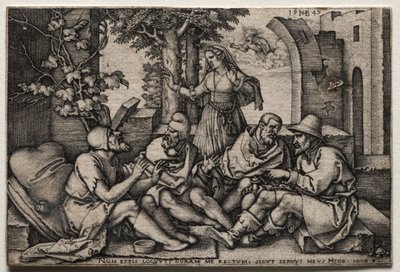Job a jeho přátelé. od Hans Sebald Beham