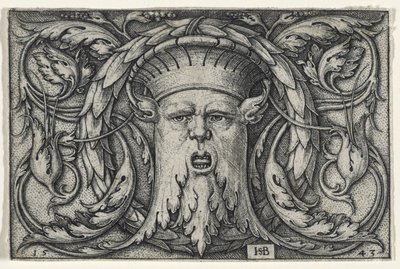 Mascaron, 1543 (rytina na položený papír) od Hans Sebald Beham
