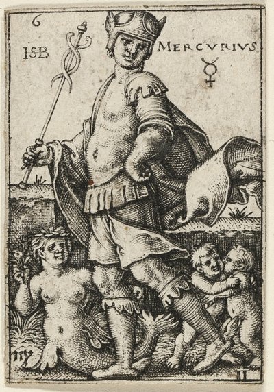 Merkur, deska šest ze Sedmi planet se zvěrokruhem od Hans Sebald Beham