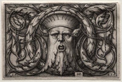 Ornament of Satyrs Hlava a věnec, 1543. od Hans Sebald Beham