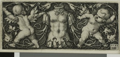 Ornament s brněním a dvěma génii ze čtyř vinět od Hans Sebald Beham