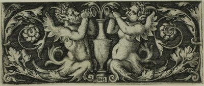 Ornament se dvěma tritony ze čtyř vinět od Hans Sebald Beham