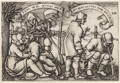 Rolníci za živým plotem od Hans Sebald Beham