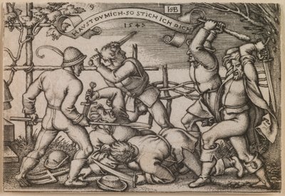 "Selská rvačka" z cyklu "Selská slavnost aneb Dvanáct měsíců" od Hans Sebald Beham