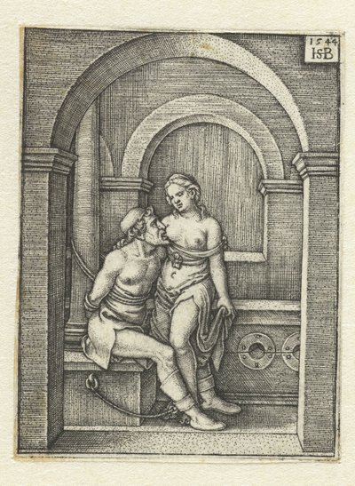 Pero kojí připoutaného Cimona ve vězení Charita Romana od Hans Sebald Beham