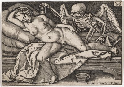 Spící dívka a smrt, 1548 od Hans Sebald Beham