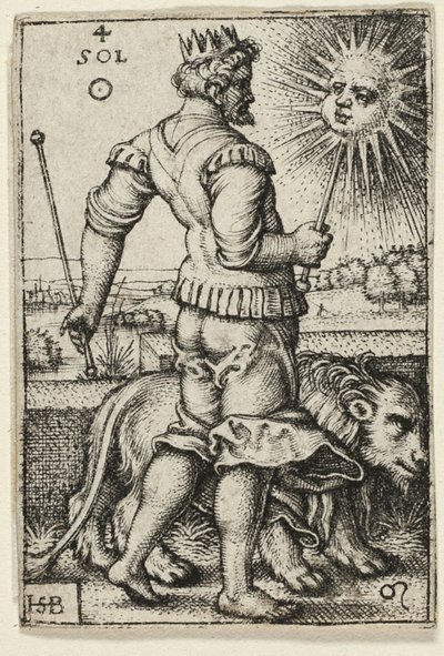 Slunce, deska čtyři ze Sedmi planet se zvěrokruhy od Hans Sebald Beham