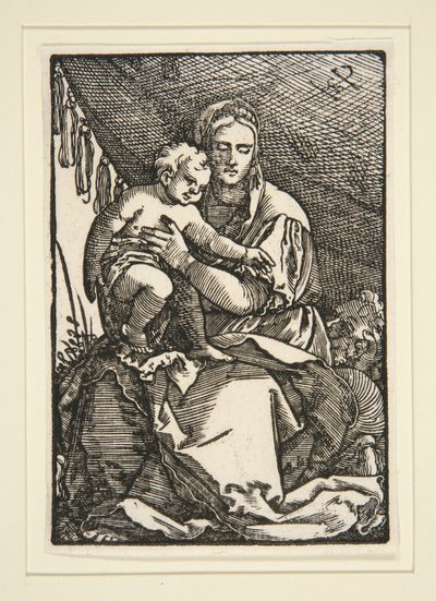 Svatá rodina pod baldachýnem od Hans Sebald Beham