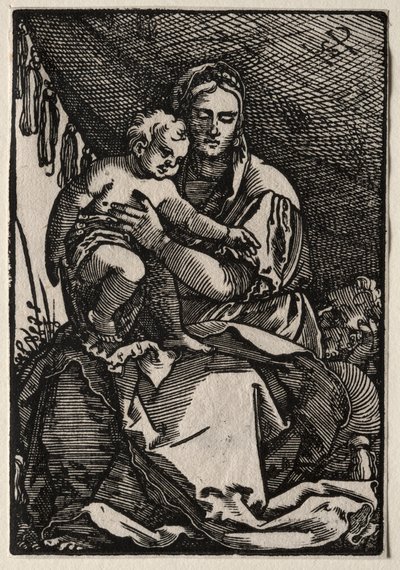 Svatá rodina pod stanem. od Hans Sebald Beham