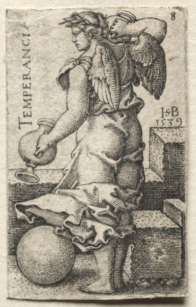 Poznání Boha a sedm kardinálních ctností: Střídmost - Temperancia od Hans Sebald Beham