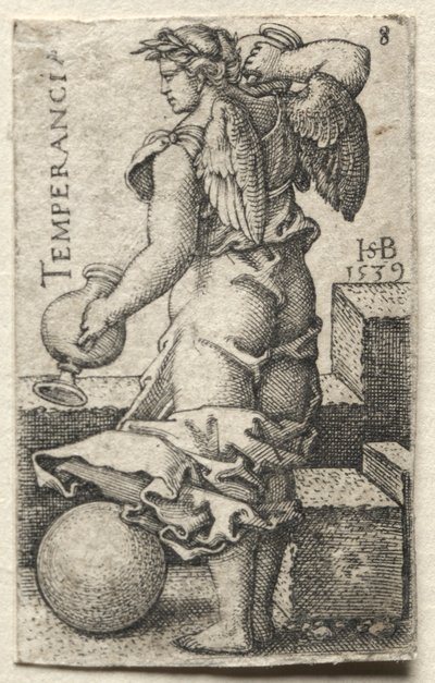 Poznání Boha a sedm kardinálních ctností: Střídmost - Temperancia. od Hans Sebald Beham