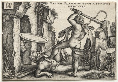Herkules zabíjí obřího Káka od Hans Sebald Beham