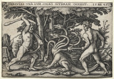 The Labors of Hercules: Hercules Killing the Lernean Hydra od Hans Sebald Beham