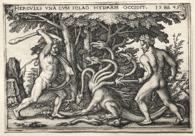 The Labors of Hercules: Hercules Killing the Lernean Hydra od Hans Sebald Beham