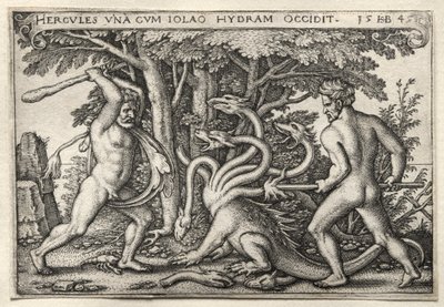 The Labors of Hercules: Hercules Killing the Lernean Hydra od Hans Sebald Beham
