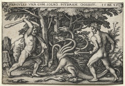 The Labors of Hercules: Hercules Killing the Lernean Hydra, 1545. od Hans Sebald Beham