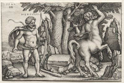 Herkules a Nessus od Hans Sebald Beham