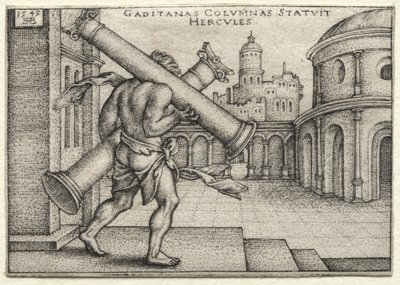 The Labors of Hercules: Hercules and the Columns of Gades od Hans Sebald Beham