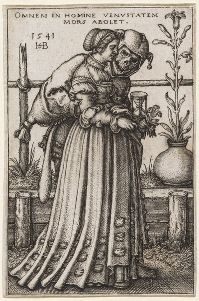 Dáma a smrt, 1541 (mědirytina) od Hans Sebald Beham
