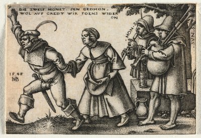 Selská svatba aneb Dvanáct měsíců: č. 7, 1546. od Hans Sebald Beham