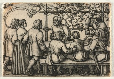 Selská svatba aneb Dvanáct měsíců: č. 8, 1546. od Hans Sebald Beham