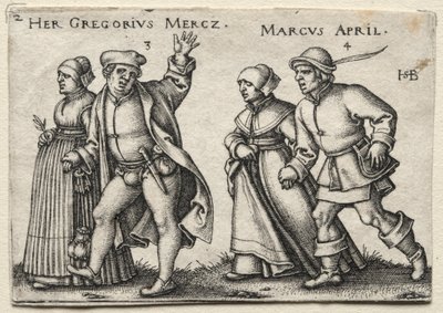 Vesnická svatba: Její Gregorius Mercz / Marcus April od Hans Sebald Beham