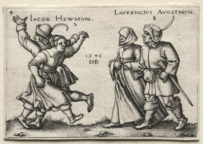 Vesnická svatba: Jacob Hewmon Lawrencius Augstmon, 1546. od Hans Sebald Beham