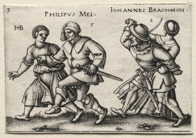 Vesnická svatba: Philipus Mei Johannes Brachmon, 1546. od Hans Sebald Beham