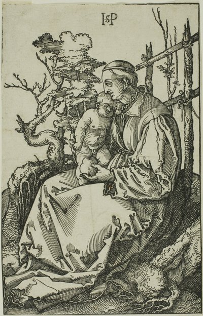 Panna s hruškou a dítětem na břehu od Hans Sebald Beham