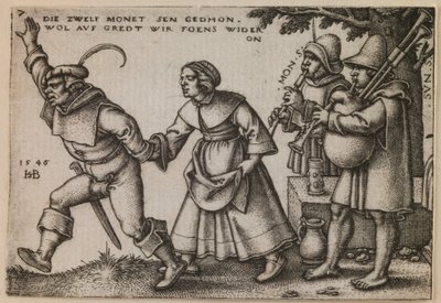 "Konec roku" z cyklu "Selské slavnosti aneb Dvanáct měsíců" od Hans Sebald Beham